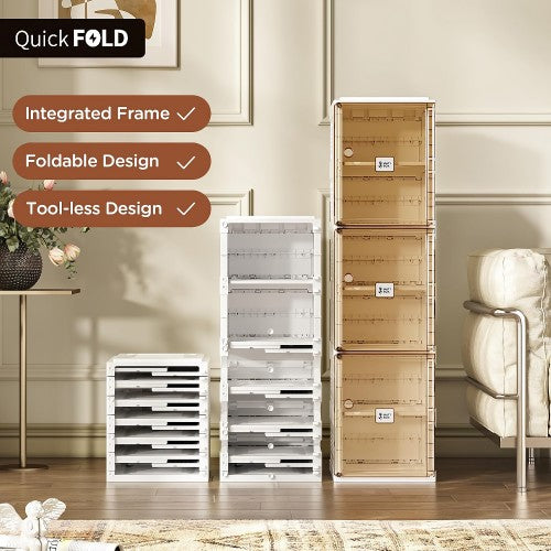 ANTBOX Portable Shoe Box, 6 Tier 6 Pairs, Portable Shoe Organizers Storage Boxes with Magnetic Door, Easy Assembly (Clear) ANTBOX Portable Shoe Box, 6 Tier 6 Pairs, Portable Shoe Organizers Storage Boxes with Magnetic Door, Easy Assembly (Clear)
